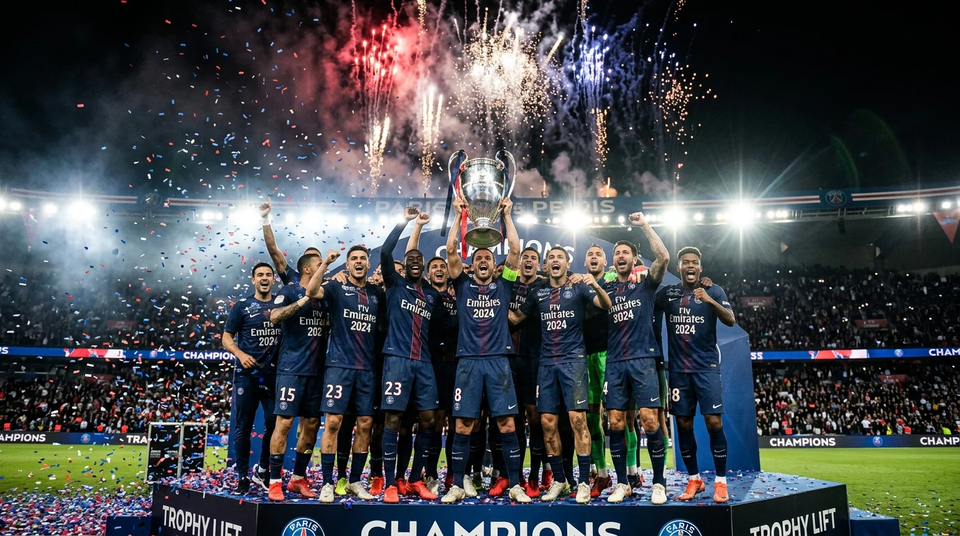 PSG celebrando la Champions League 2025